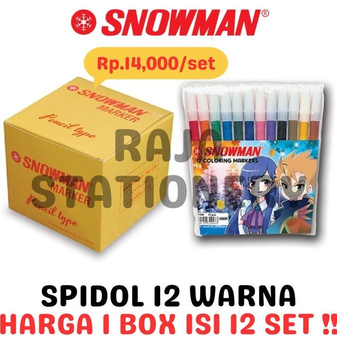 

Snowman Colouring Marker Spidol Snowman 12 Warna Pw-12A Pw12A [12Set]