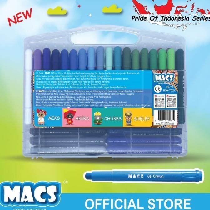 

Macs Gel Crayon 48 Color/Warna Face Painting Aman Mudah Dibersihkan
