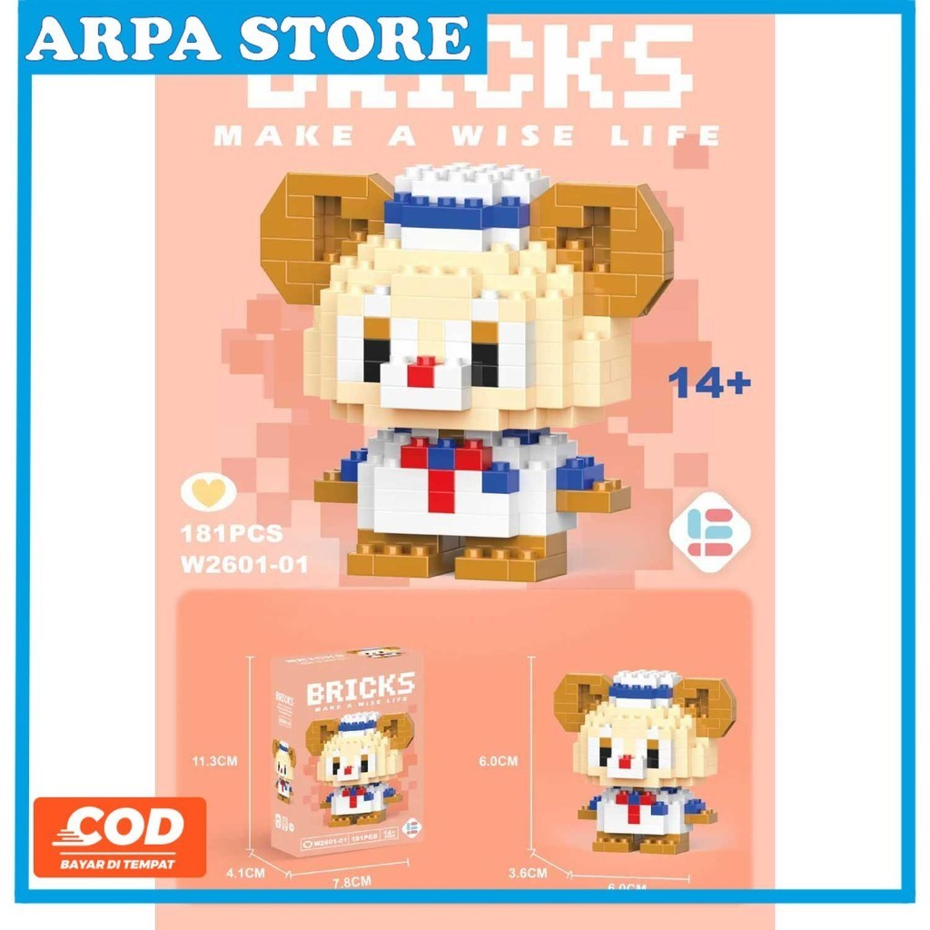 Bricks Mainan Balok Susun Karakter Duffy Bear Lego Figure 181Pcs