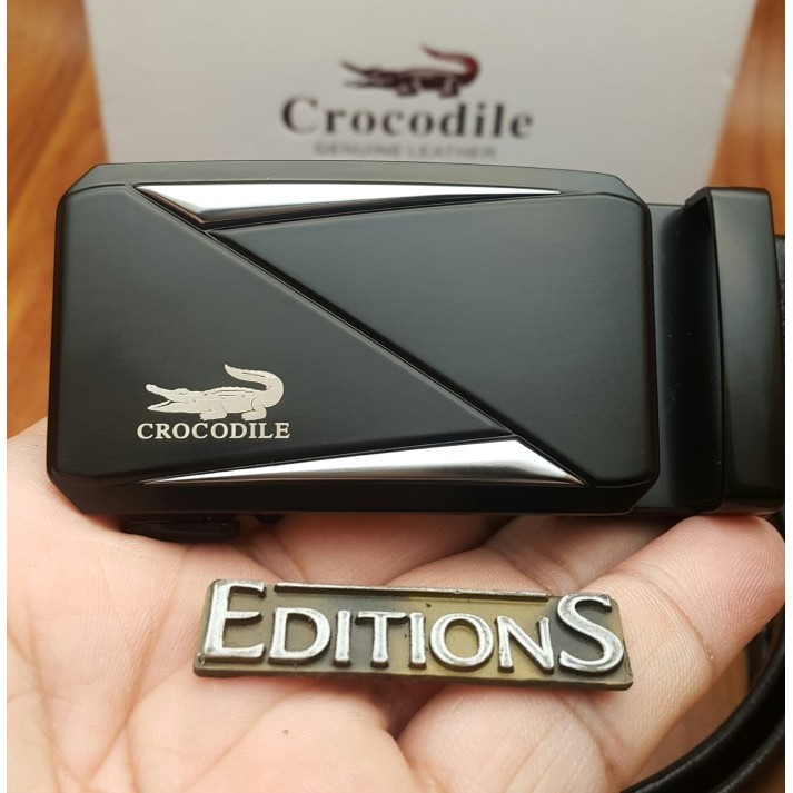 Sabuk- Gesper- Ikat Pinggang Pria Kulit Rel Crocodile Ed Aaa 9