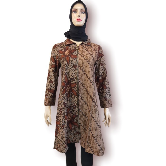 Batik Tunik Wanita Jumbo - Batik Sogan Wanita - Batik Perempuan