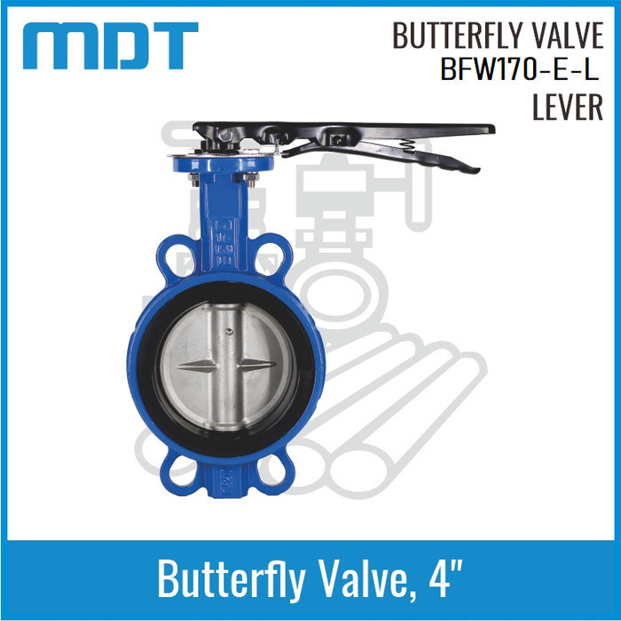 MDT BFW170-E-L 4, Butterfly Valve, SS304 Disc, EPDM Seat, Lever