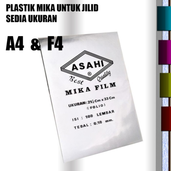 

Terlaris Mika Plastik Jilid / Mika Film Asahi F4 / A4 0.10mm Bening /pak SALE