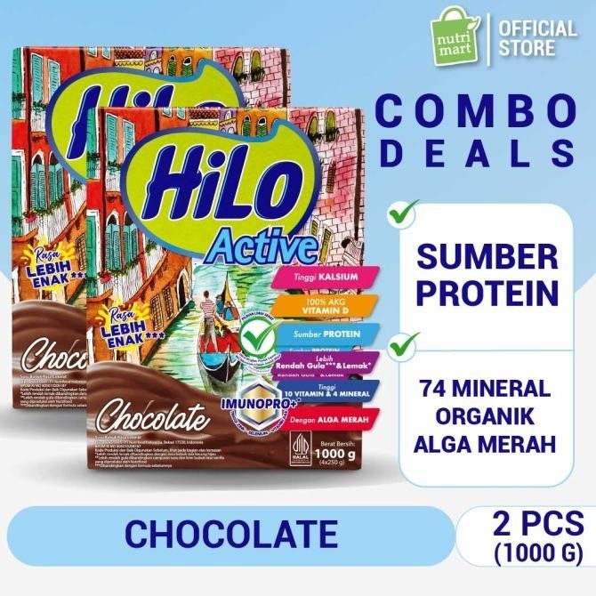 

Twin Pack: HiLo Active Chocolate 1000gr - Susu Tinggi Kalsium