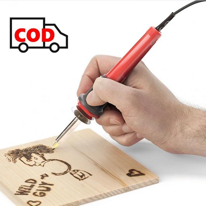 Solder Alat Lukis Bakar Kayu Pyrography 5 Mata Bit | Pen Pemanas Listrik Ukir Wood Carving Pirograba