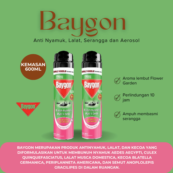 

BAYGON OBAT ANTI NYAMUK LALAT KECOA FLOWER GARDEN 600 ML