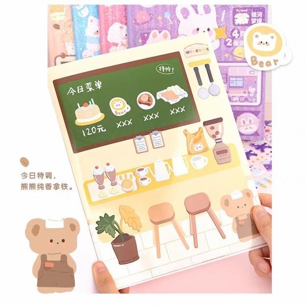 

OLH - Bubble Buku Stiker Jumbo Set Buku Tempelan PVC 3D Sticker Book Murah TERLARIS