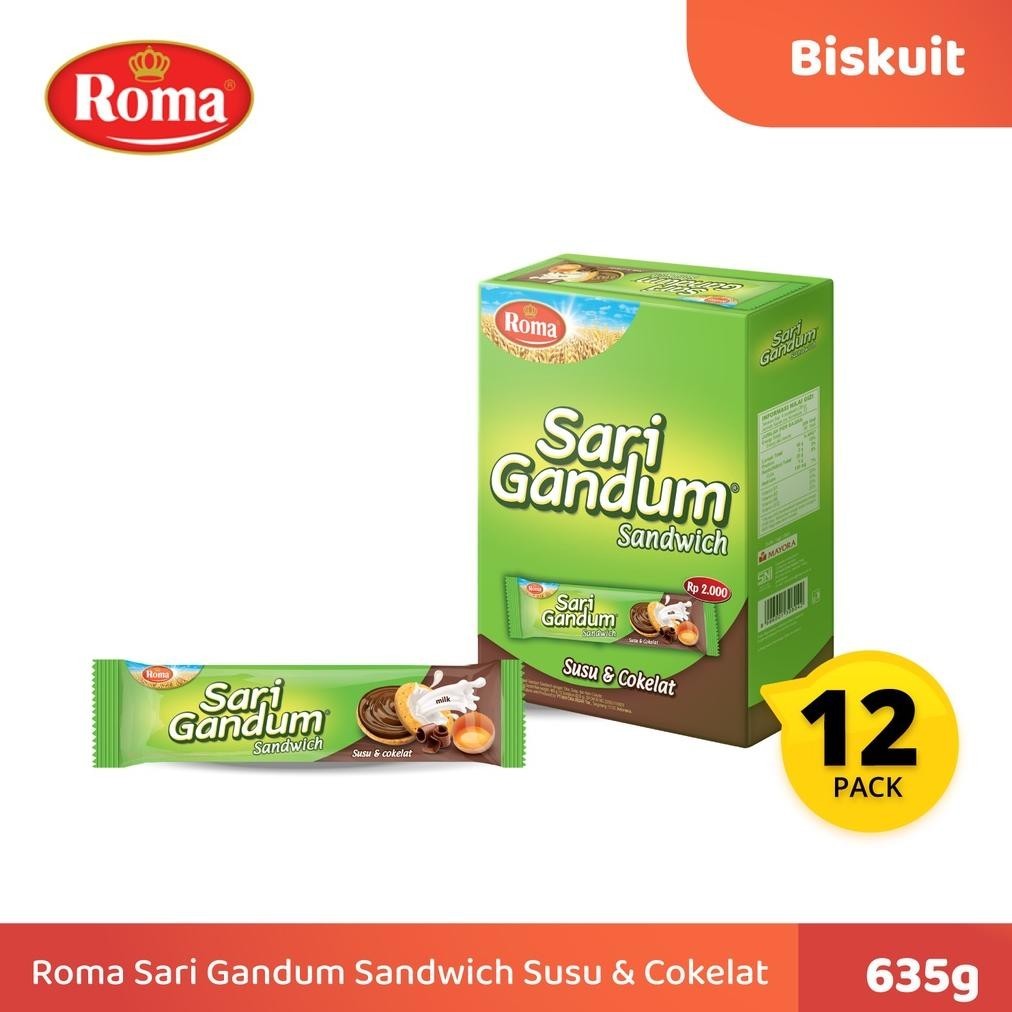 

Roma Sari Gandum Cokelat 12 Sachet 36 gr