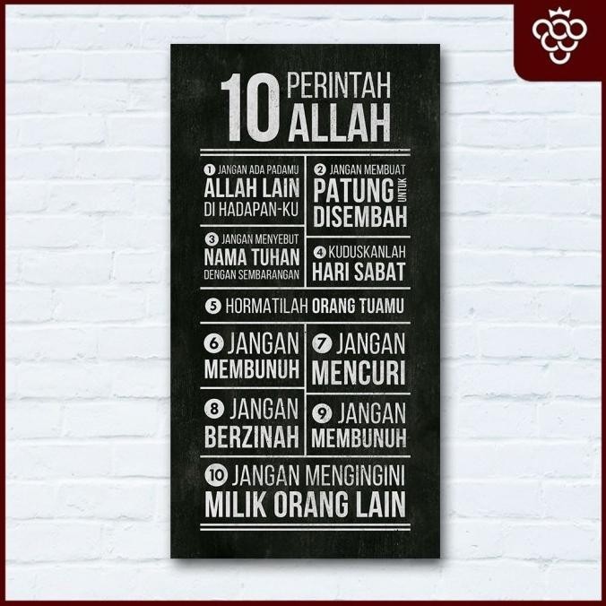 Hiasan Dinding 10 Perintah Allah (M) - Hitam