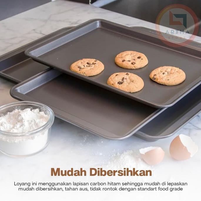 

Loyang Kue Kering Anti Lengket Alas Oven Bentuk Persegi TP