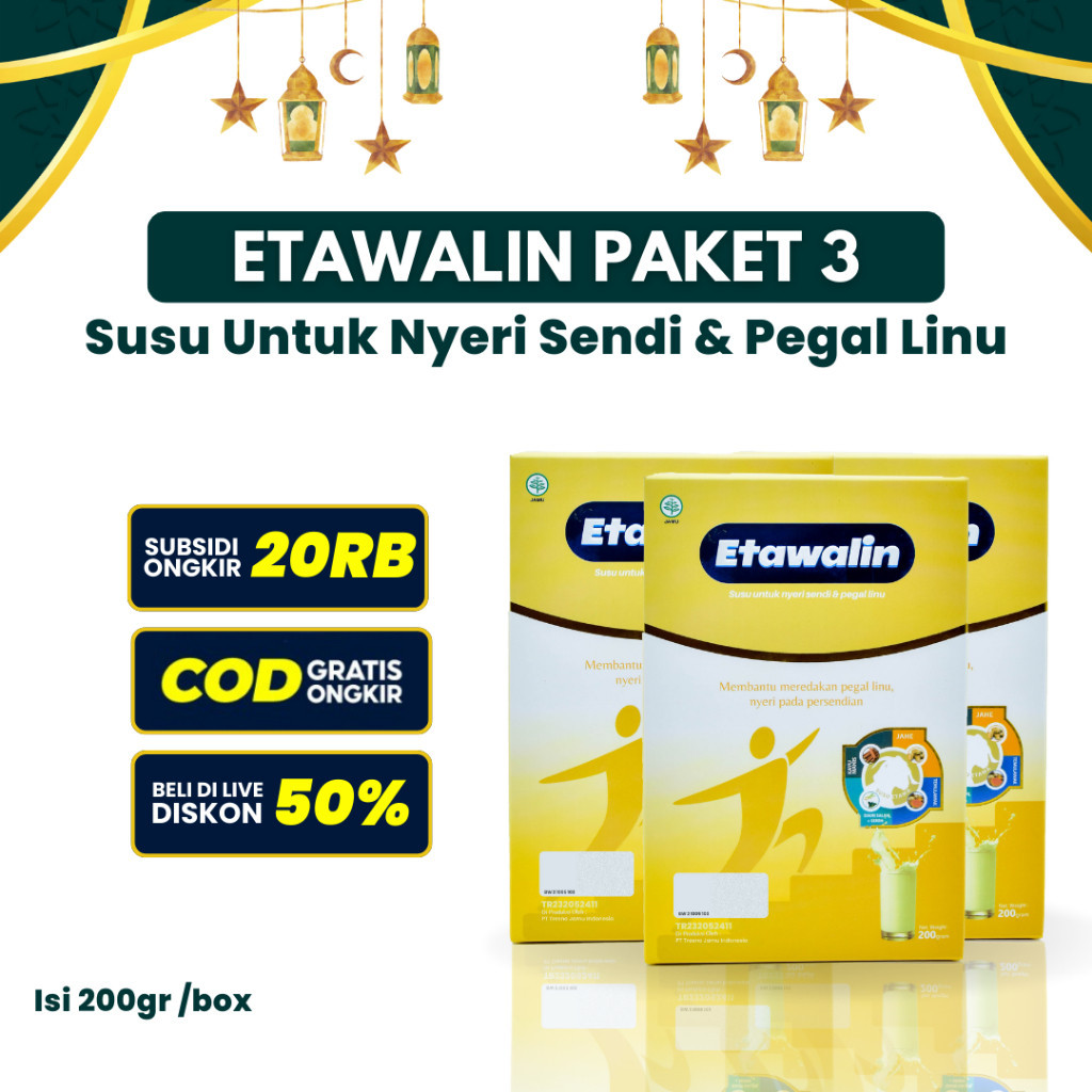 

ETAWALIN 3 Box Original Susu Untuk Nyeri Sendi Dan Pegal Linu Isi 200gram Promosi