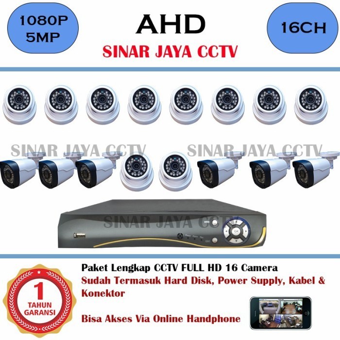 Paket Cctv 16Chanel Full Hd 3Mp(Siap Pasang Lngkp)