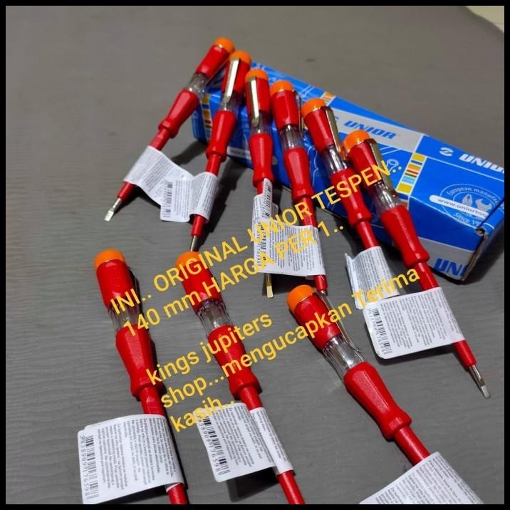 ORI UNIOR TESPEN TES PEN 140MM OBENG TES LISTRIK 140MM 140 MM UNIOR