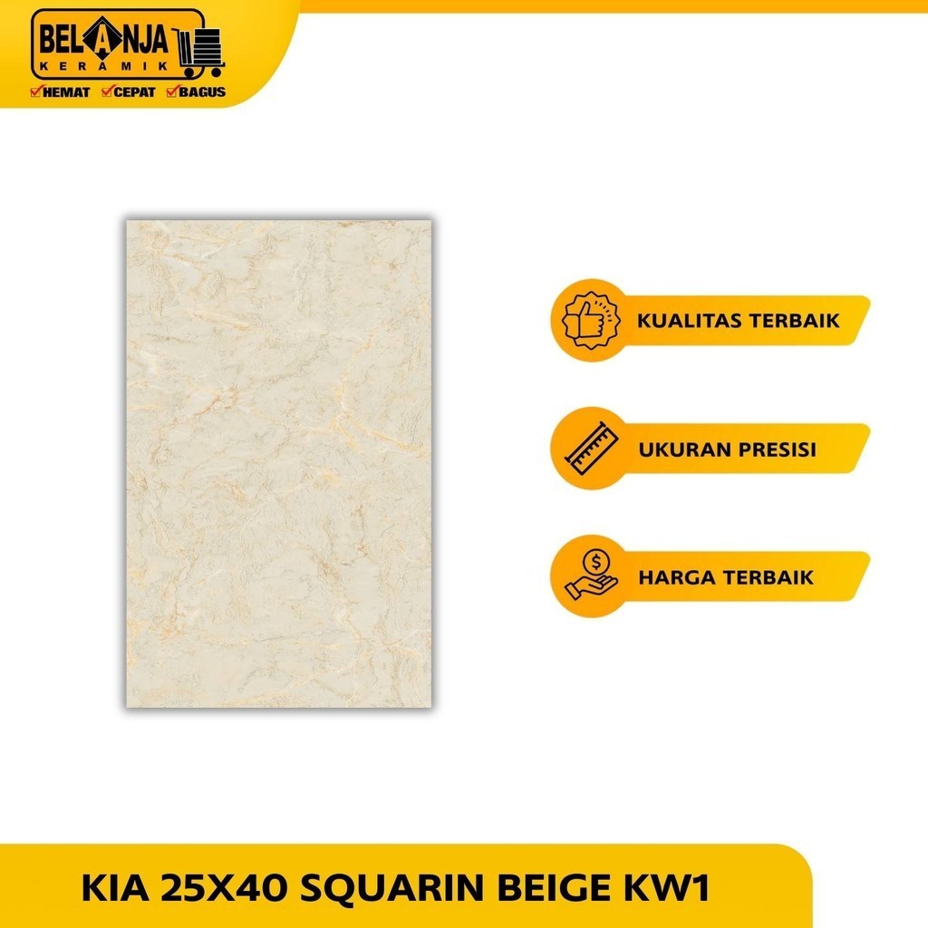 KIA Keramik Dinding 25X40 SQUARIN BEIGE KW1