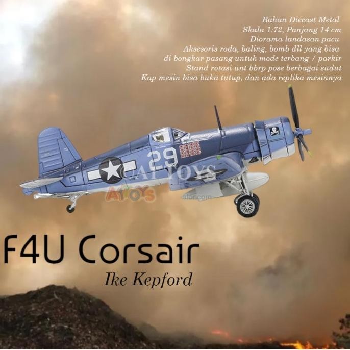 Diecast Pesawat F4U Corsair Ike Kepford Forces of Valor 14 cm 1:72