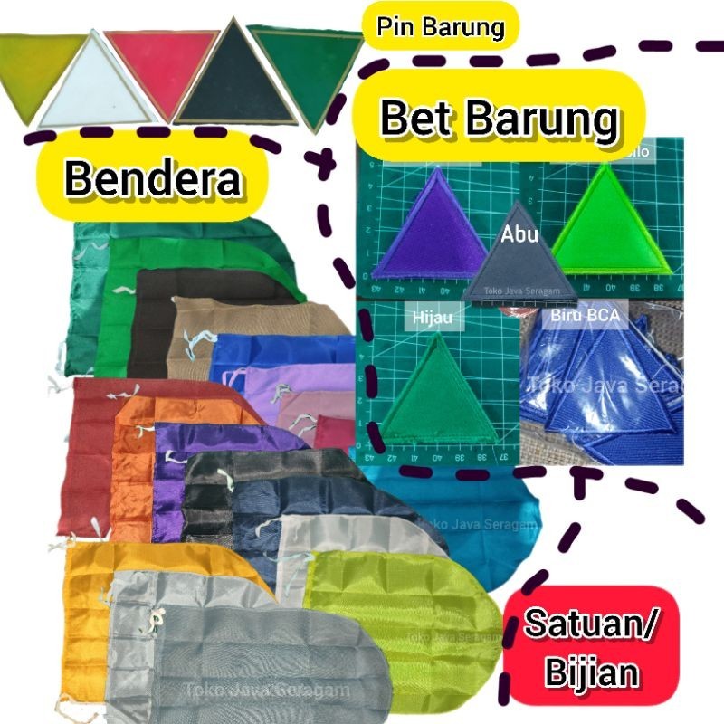 Pin Bet Bendera Barung 1pcs Tanda Regu Siaga SD Sekolah Pramuka Biru Tua Hijau Ungu Cokelat Pink Mer