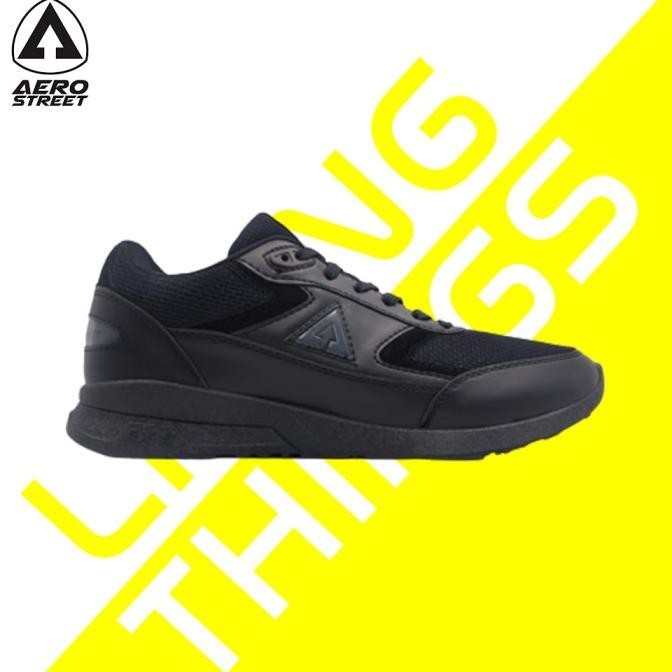 Aerostreet Osaka All Black - Sepatu Sneakers Sport Casual Hitam Unisex