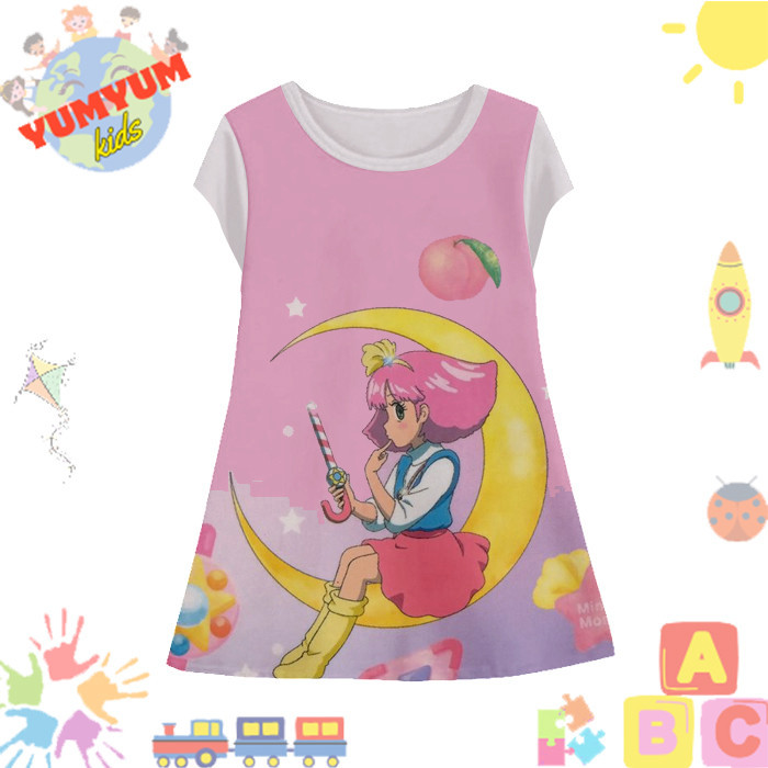 Dress Anak Perempuan Minky Momo v3 Tunik Anak Wanita Film Animasi Kartun Anime Minky Momo 3D Printin