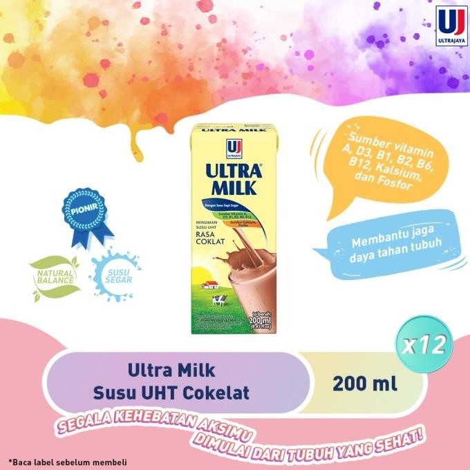 

Ultra Milk Susu UHT Cokelat 200ml [Paket isi 12pcs]