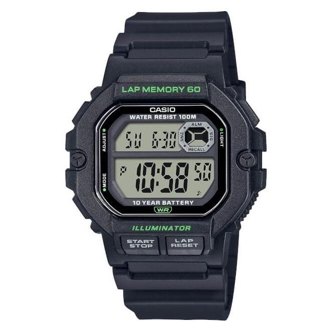 CR - Casio Original WS1400H-1A 3A / WS-1400H-1B 4A Jam Tangan Pria Lap Memory 60 Digital Karet TERLA