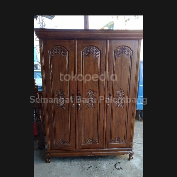&<&<&<&] Lemari Pakaian Jati Jepara / Lemari Baju Jati halus Minimalis Berkaki