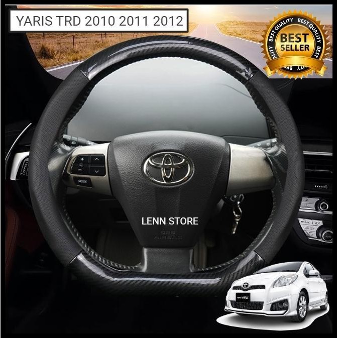 COVER SARUNG STIR CARBON MOBIL TOYOTA YARIS TRD 2010 2011 2012 FLAT