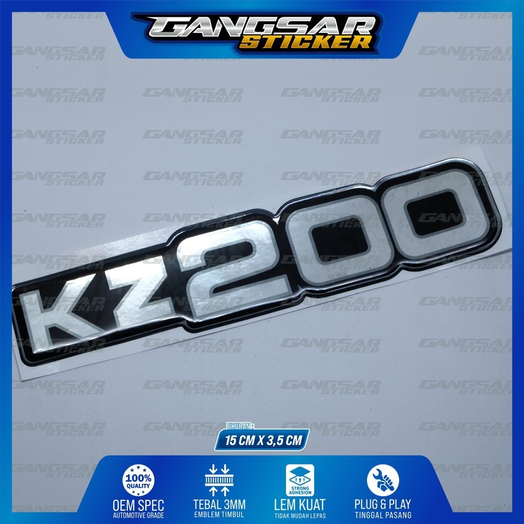 Emblem timbul kawasaki kz 200 / emblem binter merzy kz200 / emblem box aki kz200