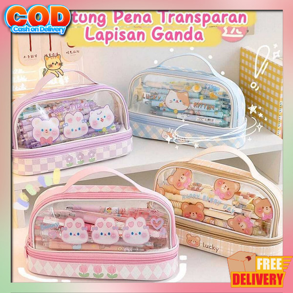 

Poch Pancil Kotak Penyimpanan Aestetic Korean Style Wadah Pengsil Anak Pouch Mini Kotak Pencil Tempat Pensil Kekinian Resleting Murah Dosgreb Pounch Multifungsi Muat Banyak Tempat Alat Tulis Untik Lucu Dusgrip Dusgrib Ca ( Mia ) K010 Kotak Pensil Trans