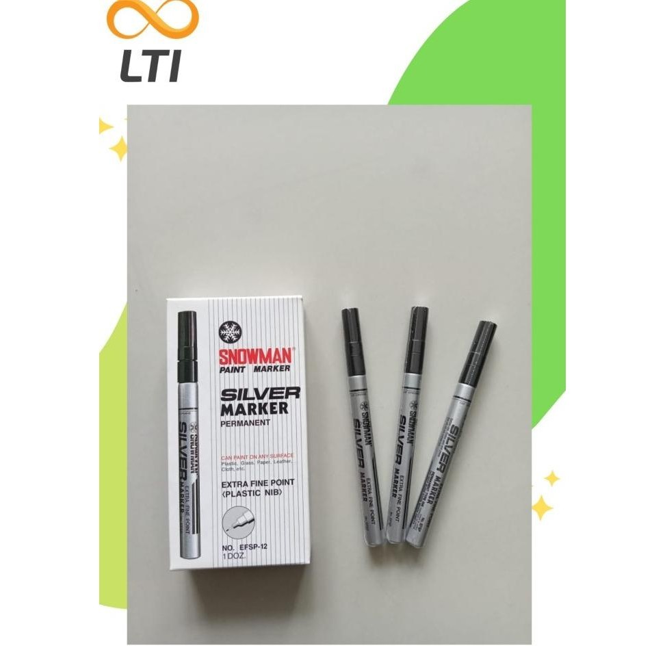 

Murah Spidol Snowman Permanent Paint Marker Silver - Efsp - 12 / Lusin