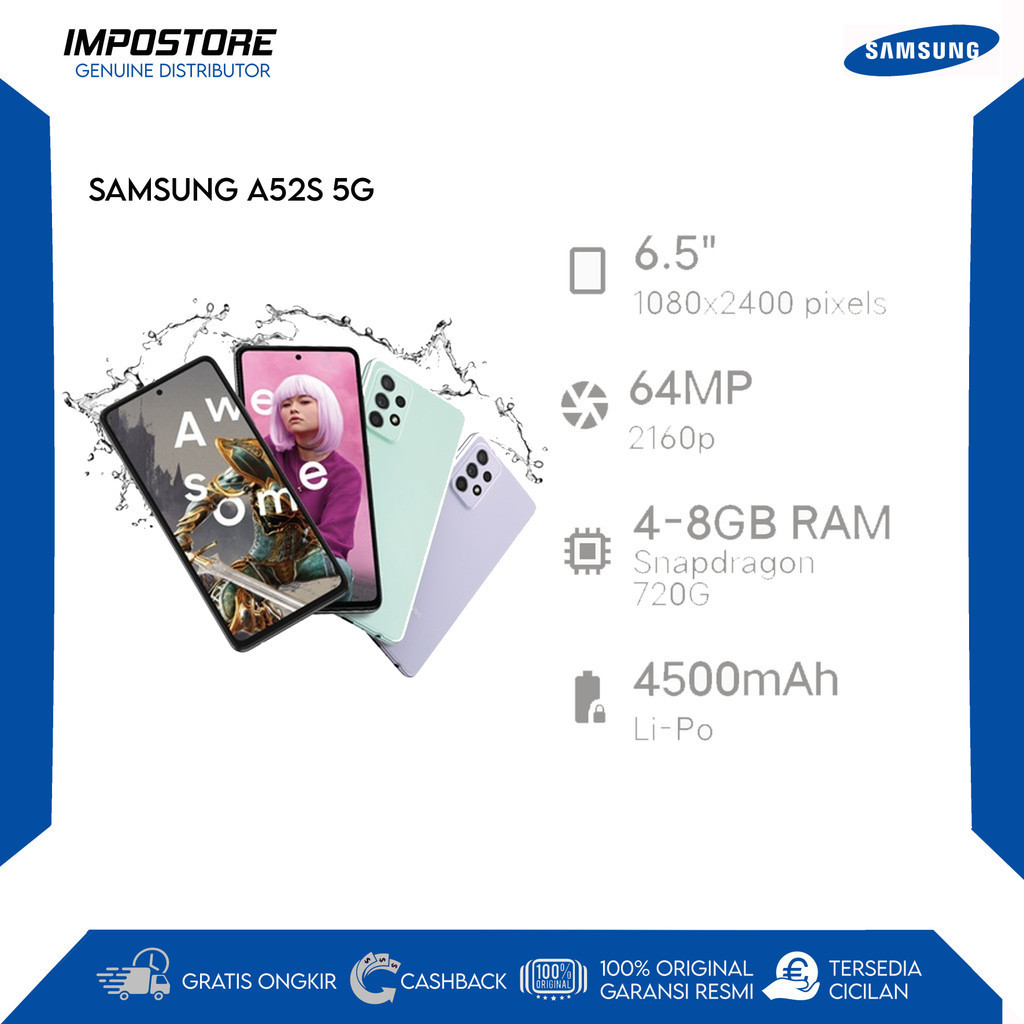 SAMSUNG A52S 5G - 8/256GB - SNAPDRAGON 778G - REPACK