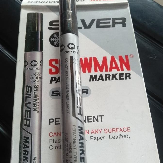 

Spidol Snowman Marker Permanen Silver Isi 12