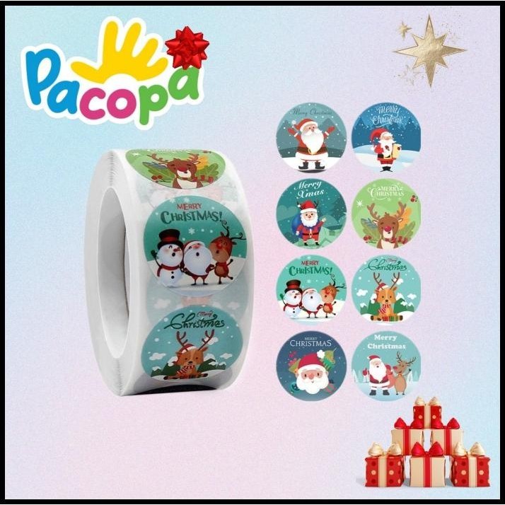 

GRATIS ONGKIR [PACOPA] 500PCS STICKER ROLL TEMA NATAL STICKER THANK YOU !!!