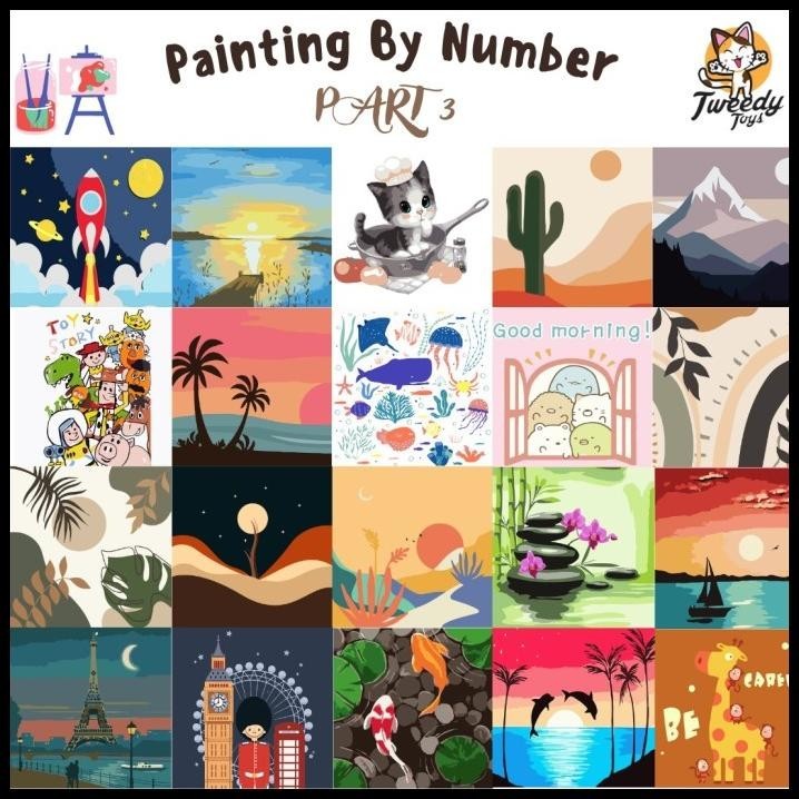 

BEST DEAL PAINT BY NUMBER CHILDREN CANVAS PAINTING / SET KANVAS LUKIS ANAK PART3 !!!!