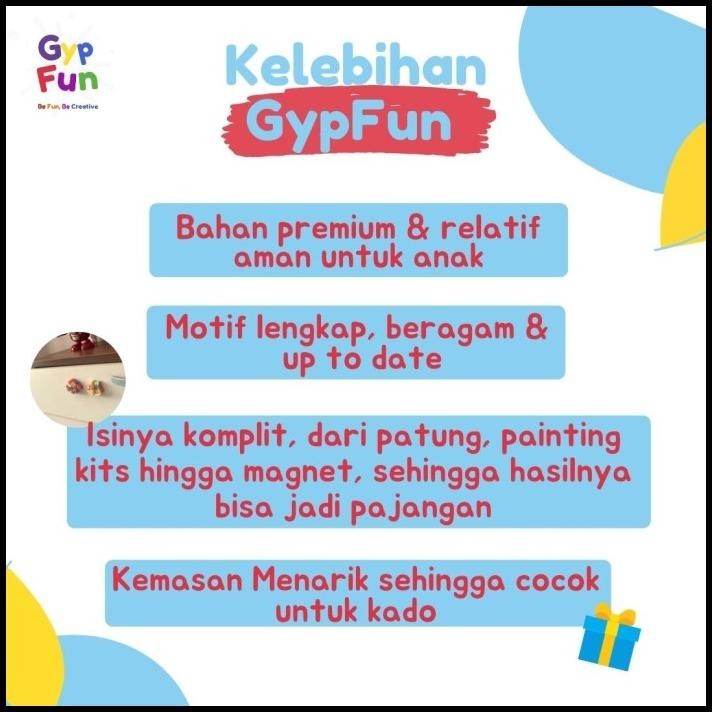 

TERMURAH KADO ANAK ANAK COWO LAKI-LAKI GYPFUN PAINTING KIT PAKET HEMAT !