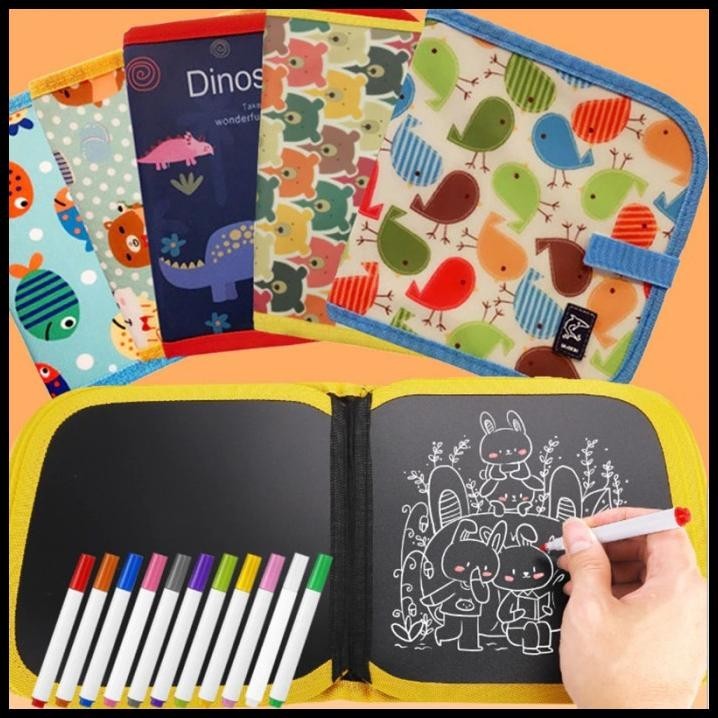 

HOT DEAL PORTABLE SOFT CHALK BOARD DRAWING BOOK MAGIC PEN PAINTING - UNICORN !!