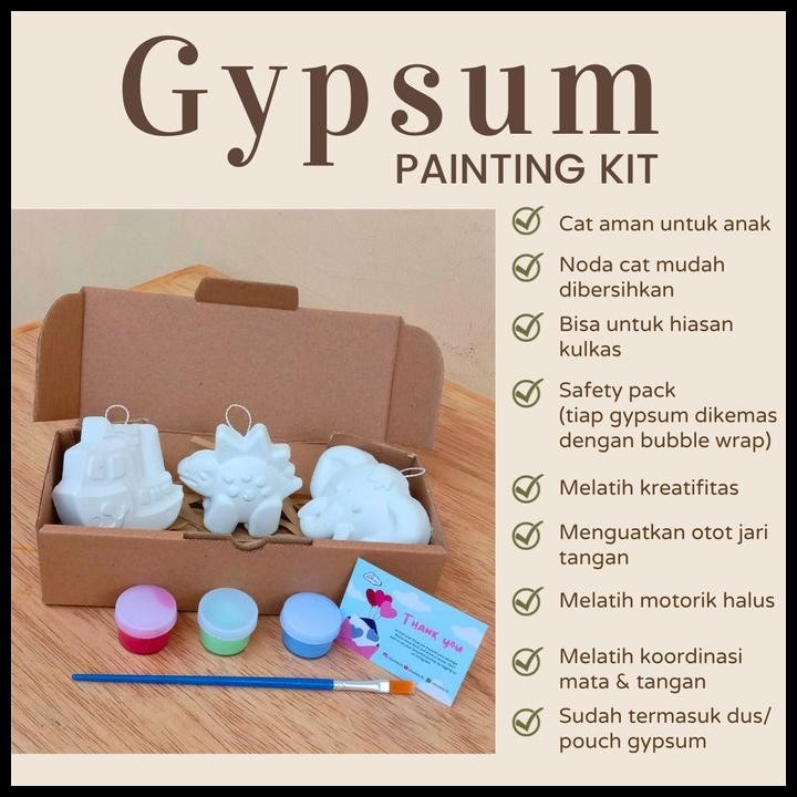 

DISKON GYPSUM PAINTING KIT FOR KIDS PAKET MELUKIS GYPSUM ANAK