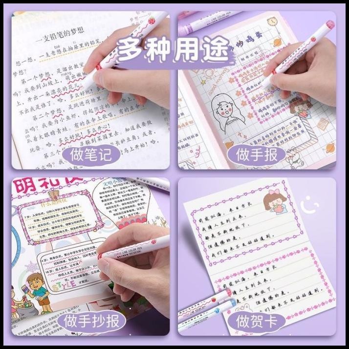 

GRATIS ONGKIR 6PCS/SET FLOWER SHAPED OUTLINE PEN CURVE PEN MARKER PEN STABILO PEN