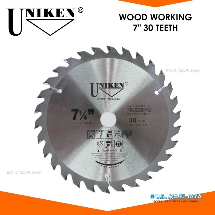 UNIKEN-TCT Saw Blade 7" 184mm 30TR /Mata Gergaji Kayu/Mata Circle