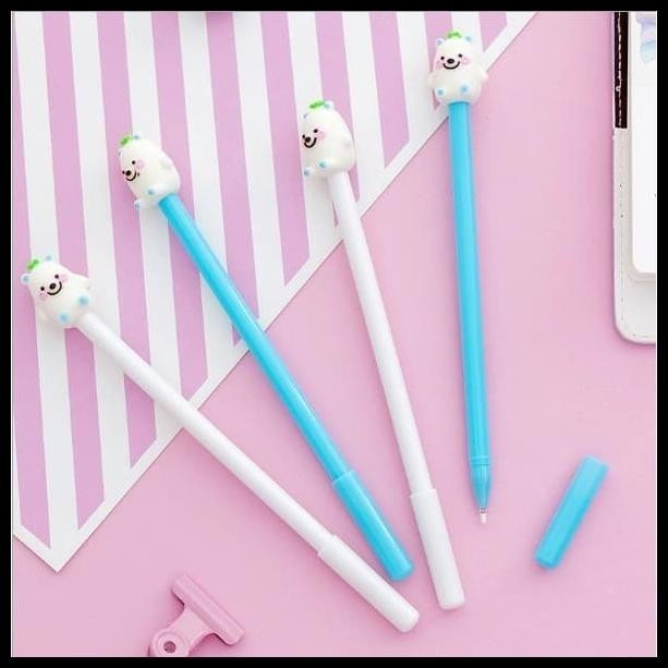 

GRATIS ONGKIR PULPEN WHITE BEAR/ SIMPLE PEN KARAKTER BLACK GEL INK SEKOLAH