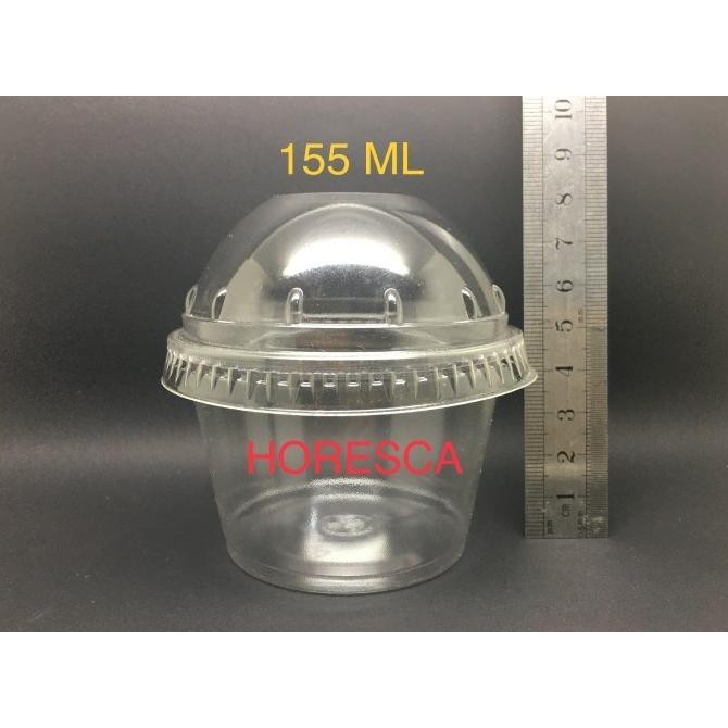 Cup Puding / Snack Cup SIP 155 ML + Tutup Dome Tanpa Lubang @50 Pcs