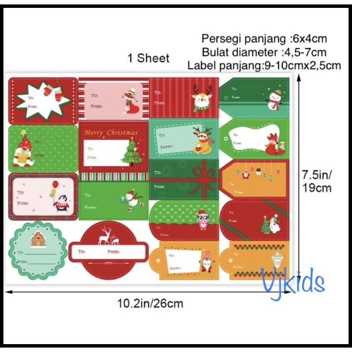 

TERMURAH 72 PCS STIKER LABEL BERBAGAI BENTUK DAN UKURAN UTK LEBEL KADO NATAL, B !!