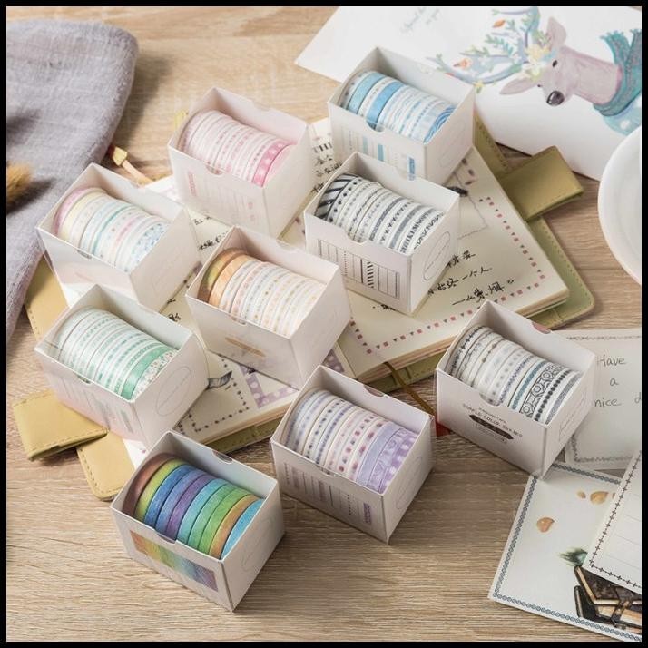 

HOT DEAL WASHI TAPE STICKER SET AESTHETIC SELOTIP LUCU STIKER DIARY ST0056