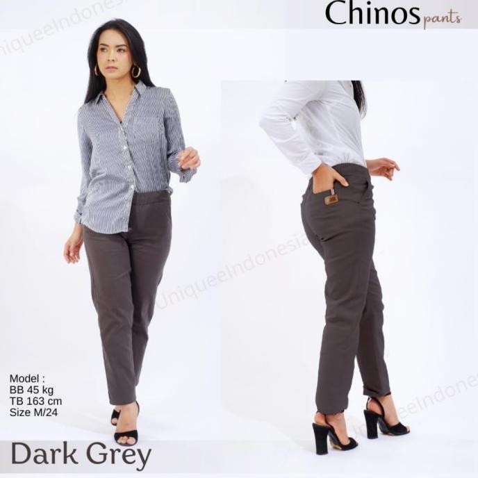 Celana Chinos Pants Wanita Jumbo - Celana Panjang Wanita Jumbo Syillamall