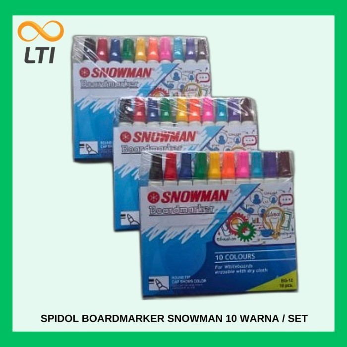 

Andma Spidol Snowman Whiteboard Set (Isi 10 Warna) BG-10W