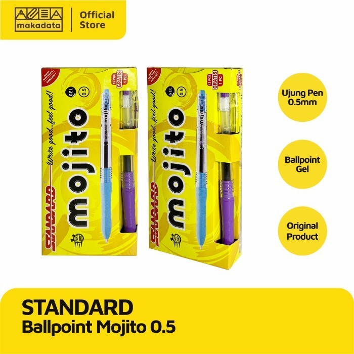 

Andma BOLPEN BALLPOINT PULPEN STANDARD MOJITO 0.5 MM (1 PAK) MURAH