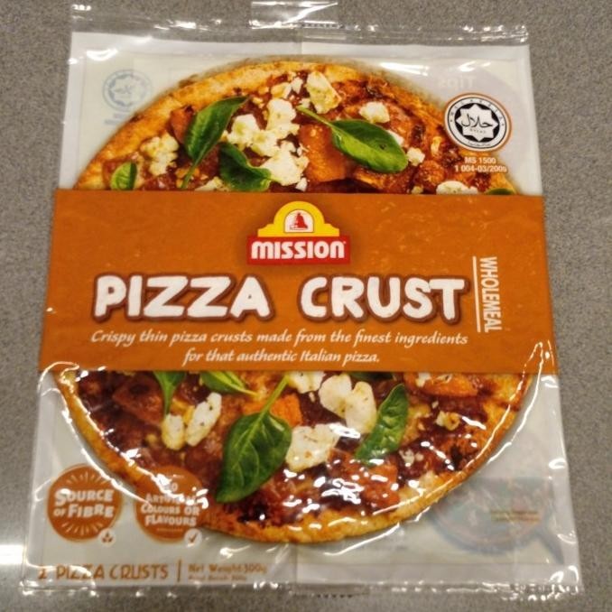 

kulit pizza mission pizza wholemeal crust 300 gram