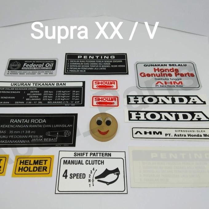 Stiker Detail Pelengkap Honda Supra XX/ Supra V