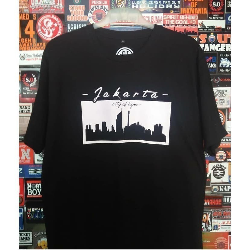 Kaos T Shirt Pria Jakarta City Tiger Jakartans Ultras Casual Hooligan