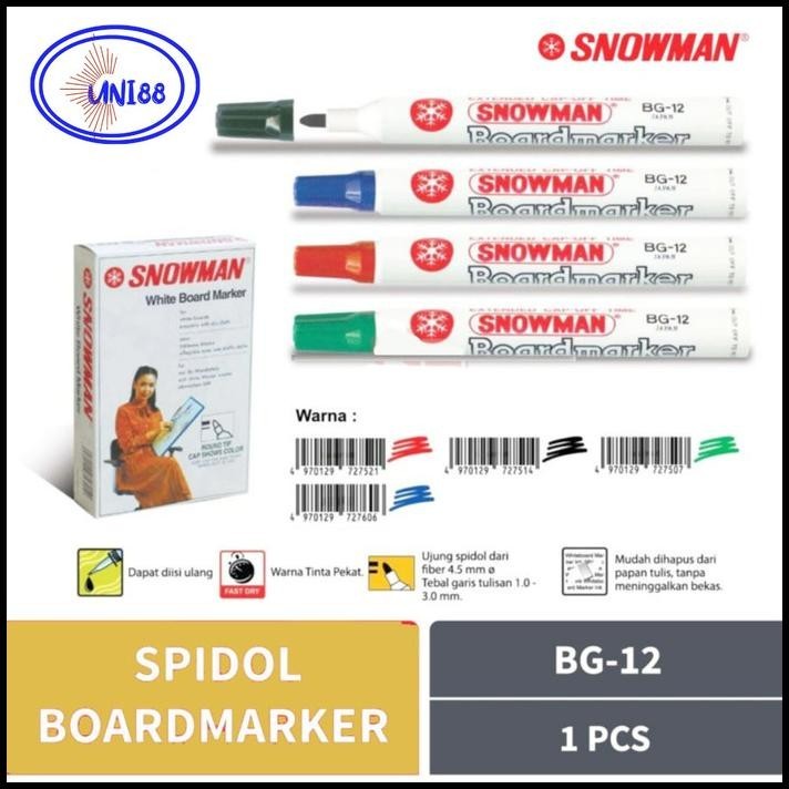 

TERMURAH SPIDOL SNOWMAN SPIDOL WHITEBOARD NON PERMANEN SPIDOL PAPAN TULIS BOARD !!!