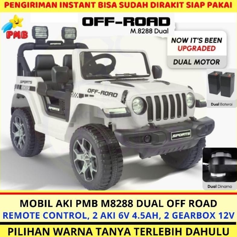 ADF Mobil Aki Remote Control Jeep Rubicon PMB M 8288 Off Road Mainan Anak Mobil Aki PMB M8288 Dual 2